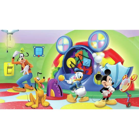 Mickey Clubhouse Capers Chair Rail Prepasted Mural